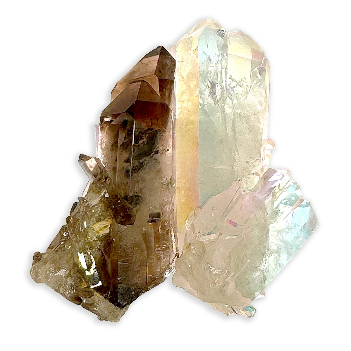 Dance of the Yin Yang - Aura & Smoky Quartz