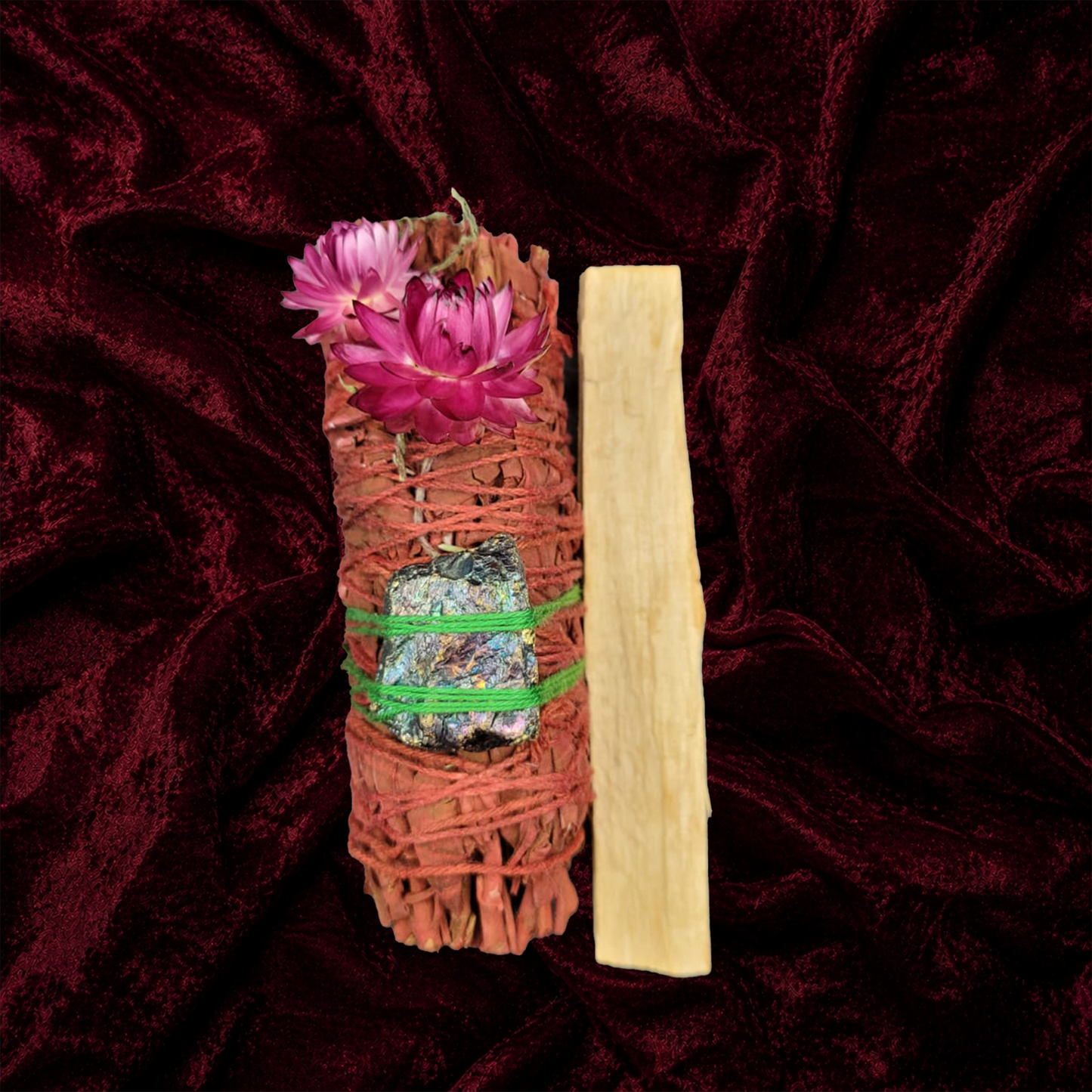 Dragon's Blood Ritual Bundle — Sage, Palo Santo, Flowers & Crystal