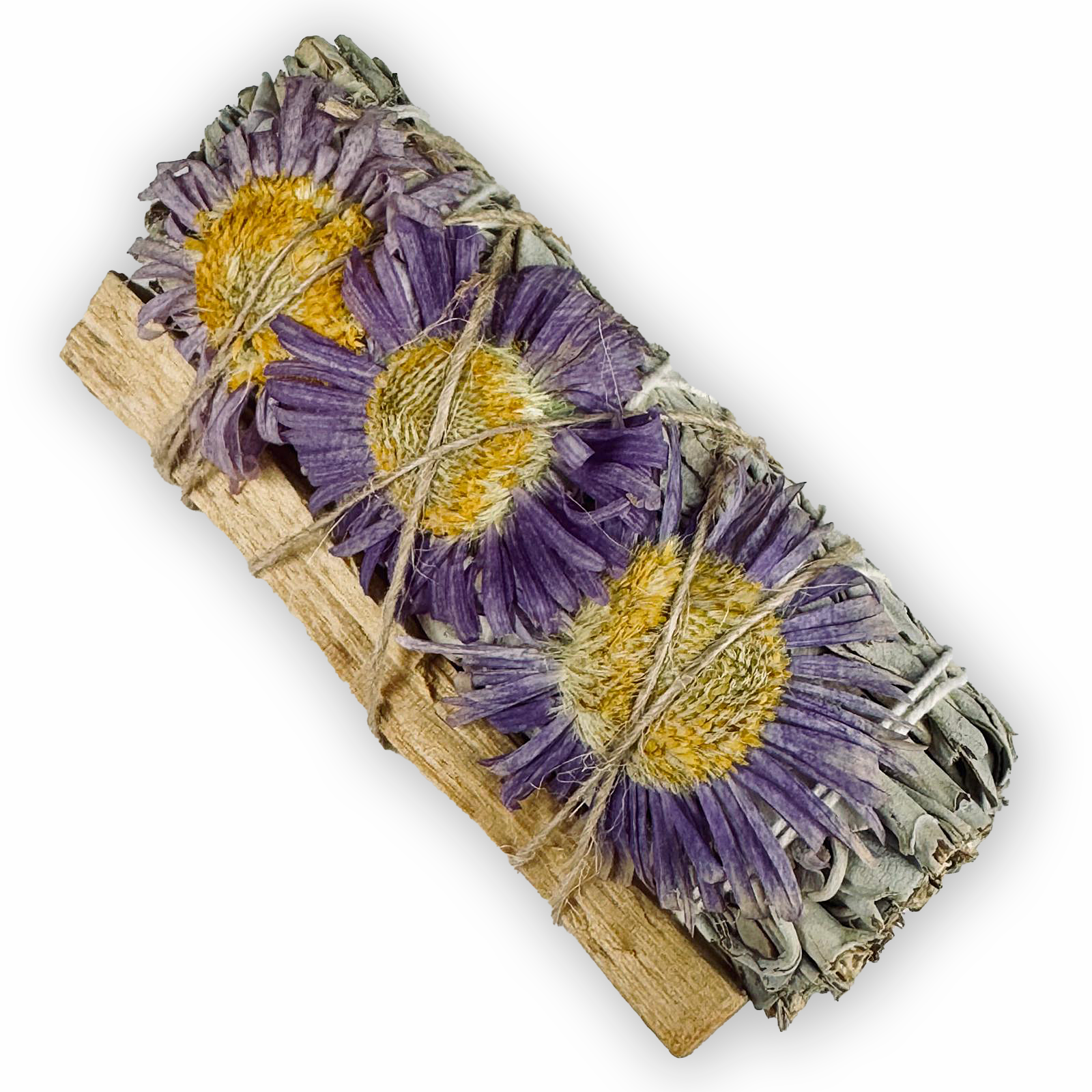 White Sage Bundle w/ Aster Flowers - 4"