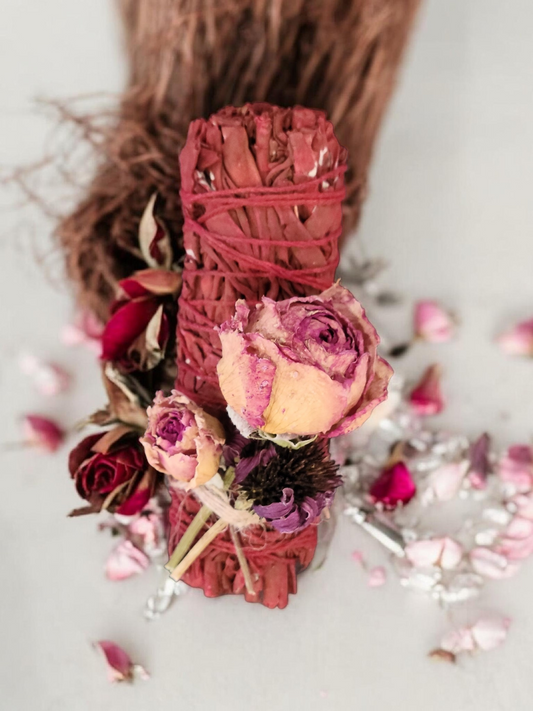Dragon's Blood Sage Bundle with Dried Flowers