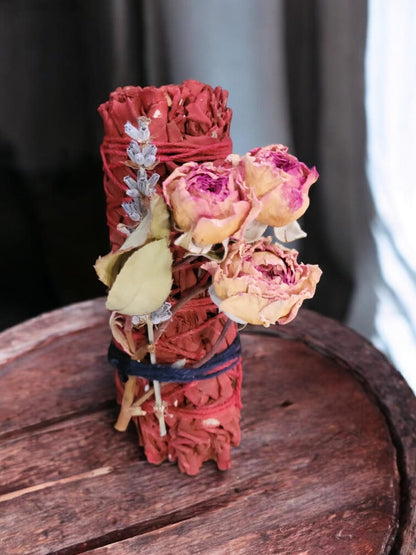Dragon's Blood Sage Bundle with Dried Flowers