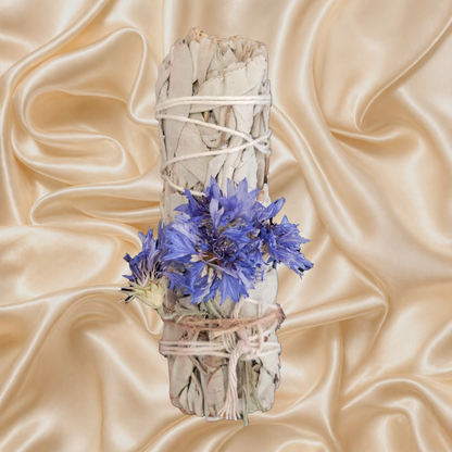 White Sage Smudge Bundle with Dried Flowers