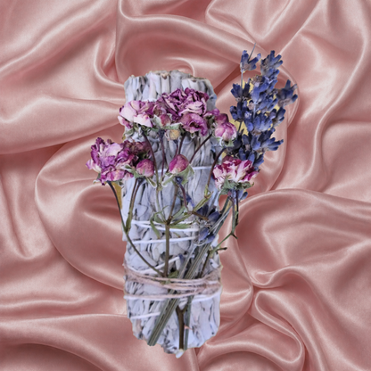 White Sage Smudge Bundle with Dried Flowers