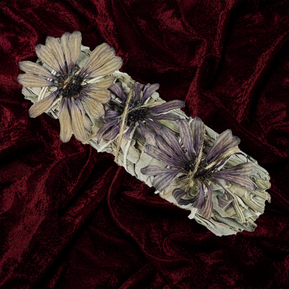 White Sage Smudge Bundle with Dried Flowers